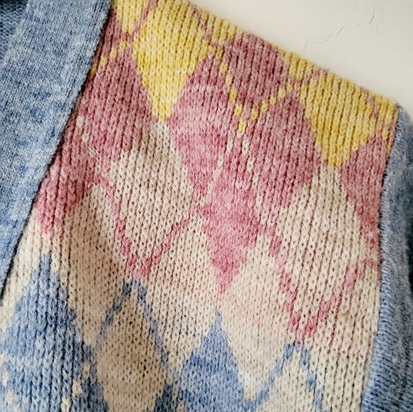 Vintage Nancy Bossio Argyle Button Front Cardigan Sweater Size XS/S - Picture 6 of 14